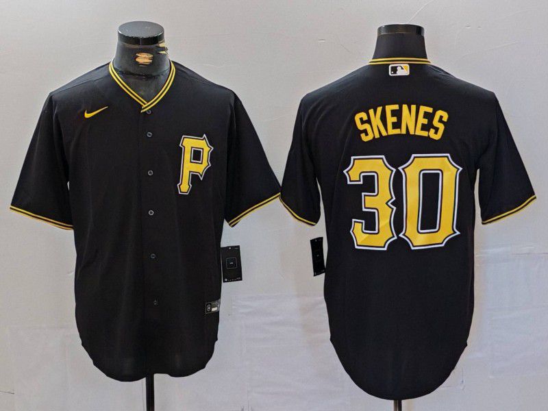 Men Pittsburgh Pirates 30 Skenes Black Game 2024 Nike MLB Jersey style 1